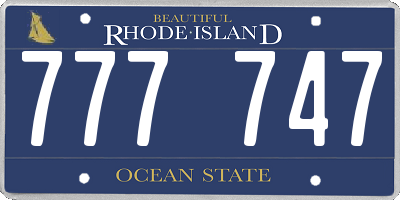 RI license plate 777747