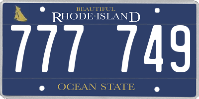 RI license plate 777749