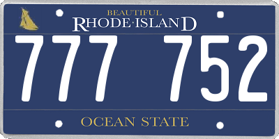 RI license plate 777752