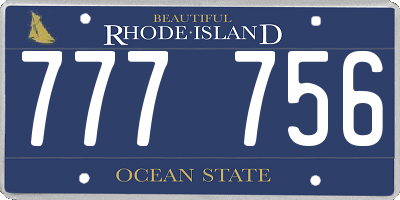 RI license plate 777756