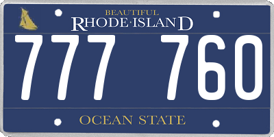 RI license plate 777760