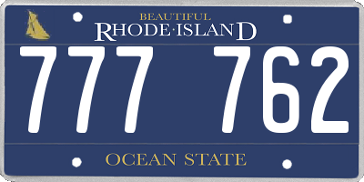 RI license plate 777762