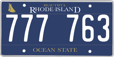 RI license plate 777763
