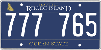 RI license plate 777765