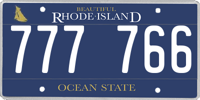RI license plate 777766