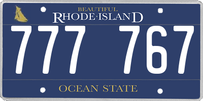 RI license plate 777767