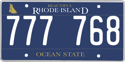 RI license plate 777768