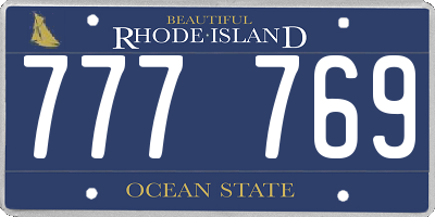 RI license plate 777769