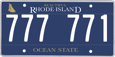 RI license plate 777771