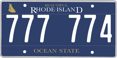 RI license plate 777774