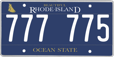 RI license plate 777775