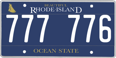 RI license plate 777776
