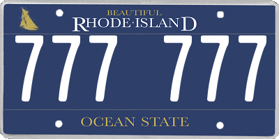 RI license plate 777777