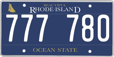 RI license plate 777780