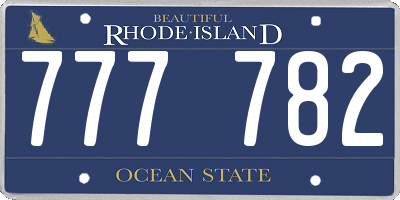 RI license plate 777782