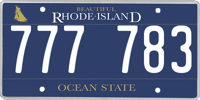 RI license plate 777783