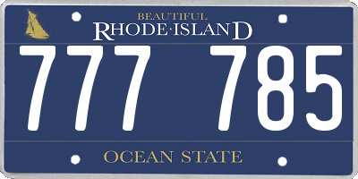 RI license plate 777785