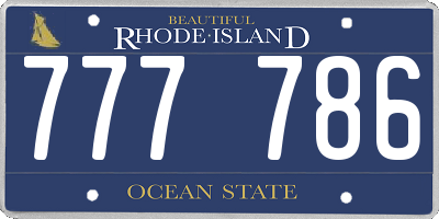 RI license plate 777786