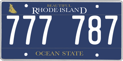 RI license plate 777787