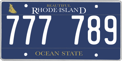 RI license plate 777789