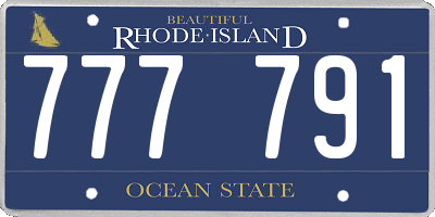 RI license plate 777791