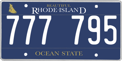 RI license plate 777795