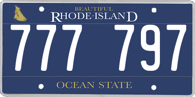 RI license plate 777797
