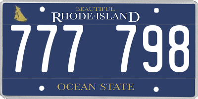 RI license plate 777798