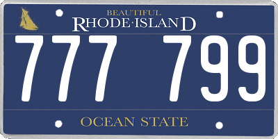 RI license plate 777799