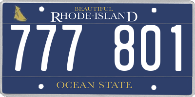 RI license plate 777801