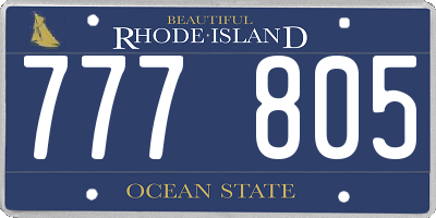 RI license plate 777805