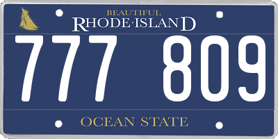 RI license plate 777809