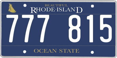 RI license plate 777815