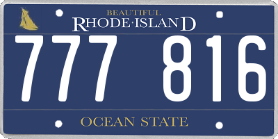 RI license plate 777816