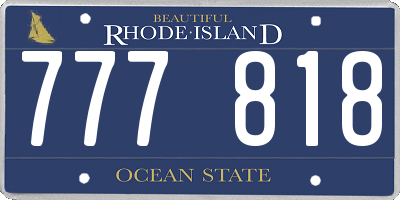 RI license plate 777818