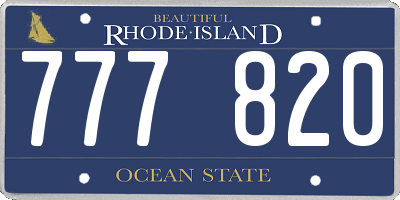 RI license plate 777820