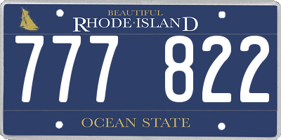 RI license plate 777822
