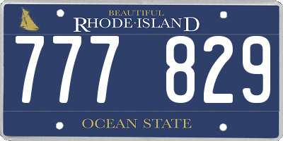 RI license plate 777829