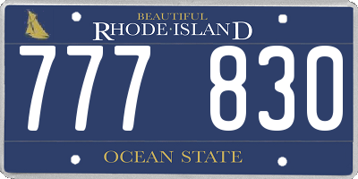 RI license plate 777830