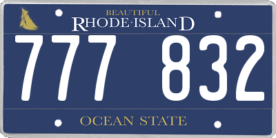 RI license plate 777832