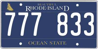 RI license plate 777833