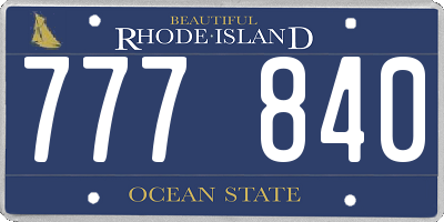 RI license plate 777840