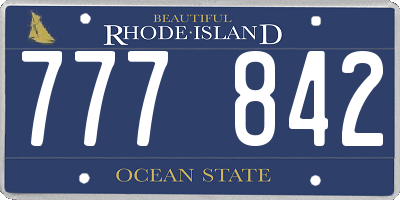 RI license plate 777842