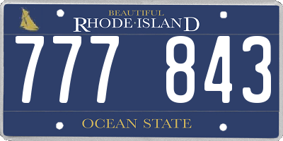 RI license plate 777843