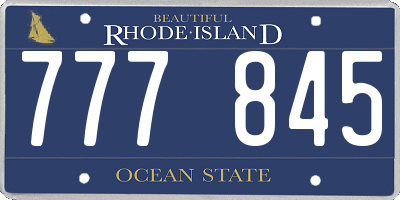 RI license plate 777845