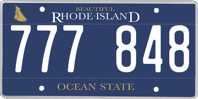 RI license plate 777848