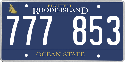 RI license plate 777853