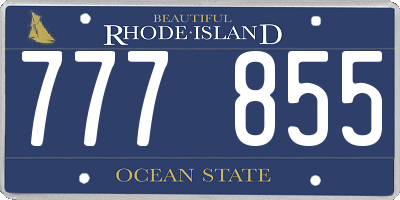 RI license plate 777855