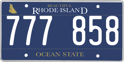 RI license plate 777858