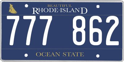 RI license plate 777862